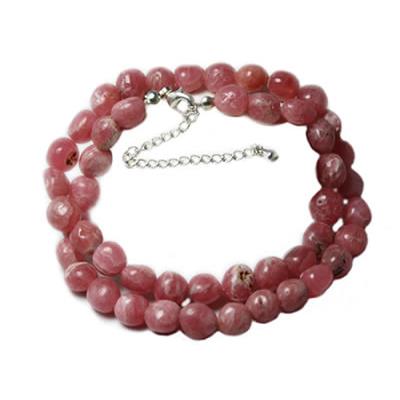 Collier Rhodochrosite pierres roulées