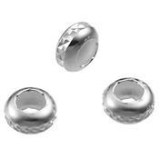 Séparateur Cylindre Facettée 5x2,5 mm en Argent 925 (Lot de 5 séparateurs)