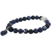 Bracelet en Sodalite - Pierres Boules de 8 mm et Coeur 12 mm