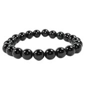 Bracelet Tourmaline Noire en Pierre Boule de 8 mm