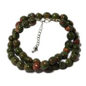 Collier Unakite Pierres Roules