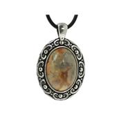 Agate Crazy Lace Pendentif Cabochon ovale 25x18 mm Steel