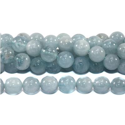 Aigue Marine Perle Ronde Lisse Percée 4 mm (Lot de 20 perles)