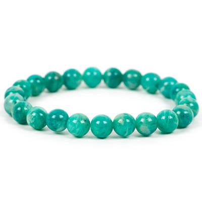 Bracelet en pierre Amazonite de Russie perle 8 mm