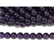 Améthyste Perle Ronde Lisse Percée 4 mm (Lot de 20 perles)