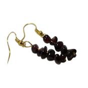 Boucles d'Oreilles en Grenat Rouge style Baroque