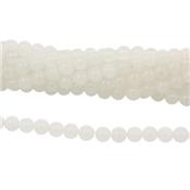 Jade Blanc Perle Ronde Lisse Percée 8 mm (Lot de 10 perles)