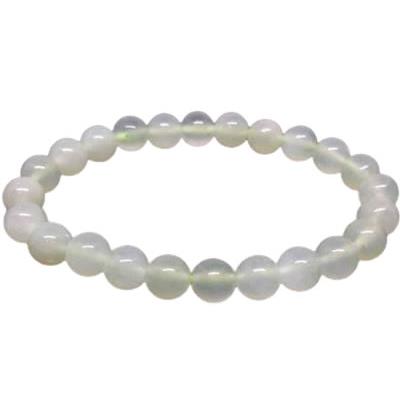 Bracelet Jade Blanc en Pierre Boule de 8 mm