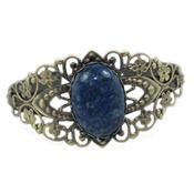 Bracelet Fleurs en Lapis Lazuli Cabochon Ovale 25x18 mm Romantic
