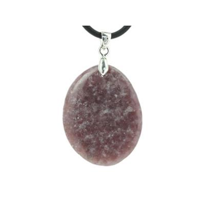 Pendentif de Lépidolite Violette pierre plate