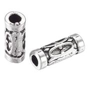 Séparateur Tube 13 x 5 mm de Perles style Tibétain (Par Lot de 2)