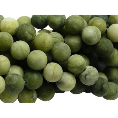Jade Taiwan Perle Ronde Givrée Percée de 6 mm (Lot de 10 perles)
