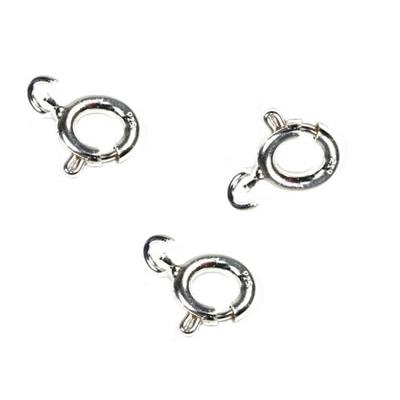 Fermoir Rond à ressort 6 mm et Anneau ouvert en Argent 925