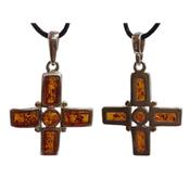 Ambre Pendentif Croix en Argent 925 Livré dans une boite cadeau