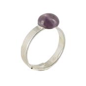Bague Pierre Cabochon en Améthyste 8 mm et Argent 925 Adriana - Taille réglable
