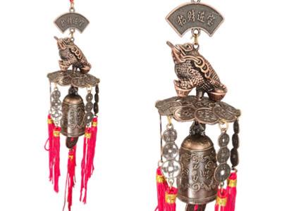 Carillon Crapaud et Cloche Porte Bonheur Feng Shui