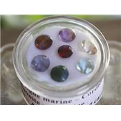Pierres Fines taillées Gemmes 7 chakras (Rond ou Ovale)