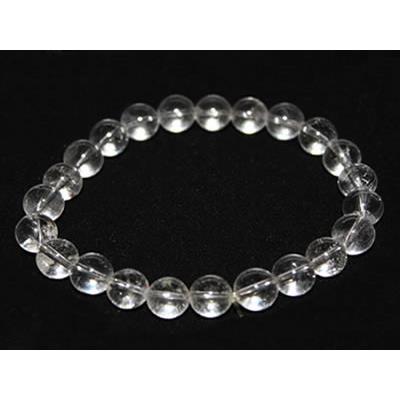 Bracelet Cristal de Roche en Pierre Boule de 6 mm