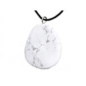 Pendentif d'Howlite Blanche pierre plate