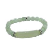 Bracelet Gourmette en Jade perles de 8 mm et Coeur 12 mm