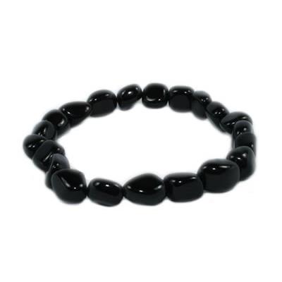 Bracelet Obsidienne Noire en Pierres Roulées