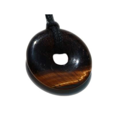 Oeil de Tigre Pendentif Pi Chinois ou Donut de 2 cm