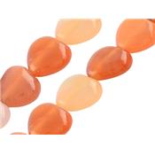 Cornaline perle en forme de Coeur (lot 2 perles)