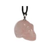 Pendentif Crâne Quartz Rose