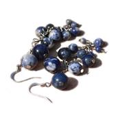 Boucles d'Oreilles en Sodalite en Grappes