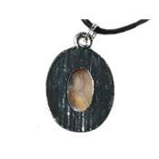 Agate Crazy Lace Pendentif Cabochon ovale 18x13 mm Steel