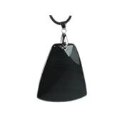 Pendentif d'Agate Noire pierre plate Trapezoid