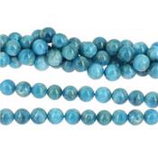 Apatite Bleue Claire Perle Ronde Lisse Percée 8 mm (Lot de 10 perles)