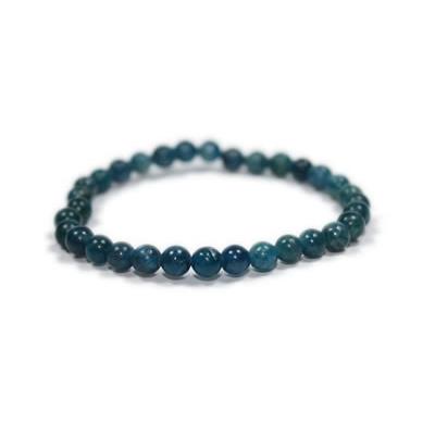 Bracelet Apatite Bleue en Pierre Boule de 6 mm