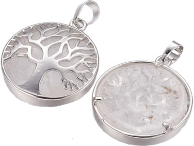 Pendentif Rond Arbre De Vie Incolore