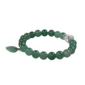 Bracelet en Aventurine Verte - Pierres Boules de 8 mm et Coeur 12 mm