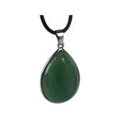 Pendentif en Aventurine Verte Goutte cerclée