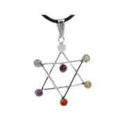 Pendentif Sceau de Salomon 7 Chakras Montage Argenté