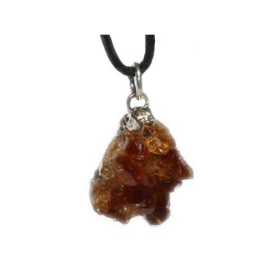 Citrine Pendentif Electroplated Cristaux bruts Montage argenté