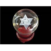 Boule Feng Shui en Cristal et Merkaba (8 cm) 