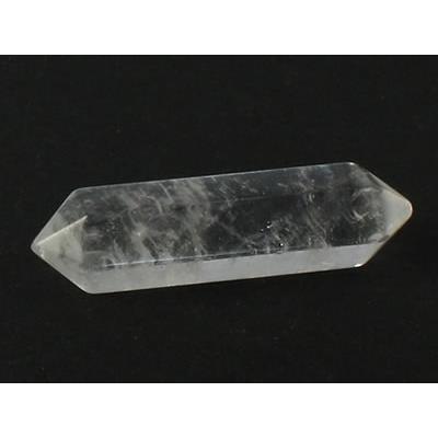 Pointe d'Acupuncture et de Massage en Cristal de Roche bi terminée (32x8 mm)