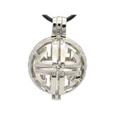 Pendentif Bola Cage Croix Celtique en laiton de couleur argent