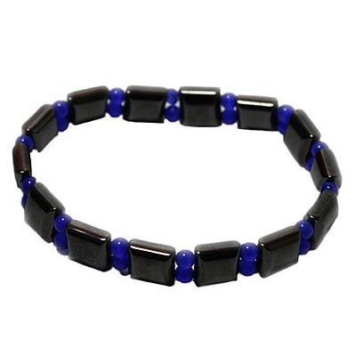 Bracelet Hématite et Perles bleues