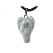 Pendentif Ange en pierre d'Howlite Blanche (2 cm)