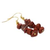 Boucles d'Oreilles en Jaspe Rouge style Baroque