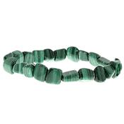 Bracelet Malachite en Pierre Roulées