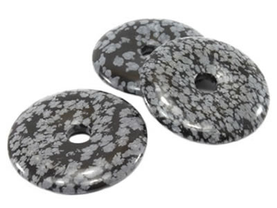 Pendentif Pi Chinois En Obsidienne Acajou - Donut Porte-bonheur - Pierre Naturelle - 4 Cm