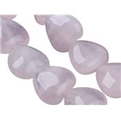 Quartz Rose perle en forme de Coeur (lot 2 perles)
