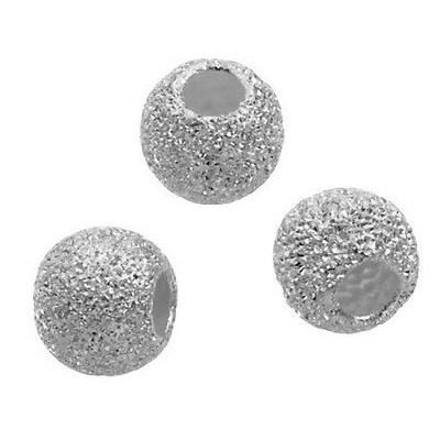 Perle Ronde Diamant 5 mm en Argent 925 (Lot de 2 perles)