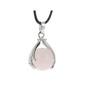 Pendentif Boule en Quartz Rose Entre les mains (2,7x1,8 cm) Romantic