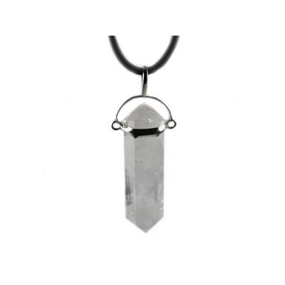 Pendentif Pointe en Quartz Rose Brésil montage Argent 925 (3,5 à 4 cm)